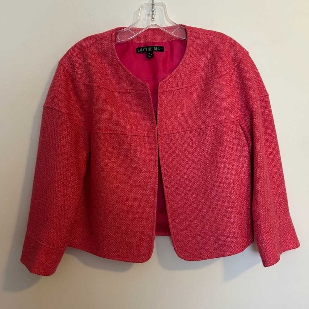 LAFAYETTE 148 3/4 Sleeve Fully Lined Pink blazer Jacket Size 6